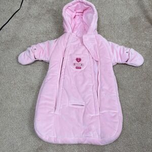 Carters Baby Girl Pink‎ Plush Hooded Sleeper Suit Jumpsuit 0-6 Months